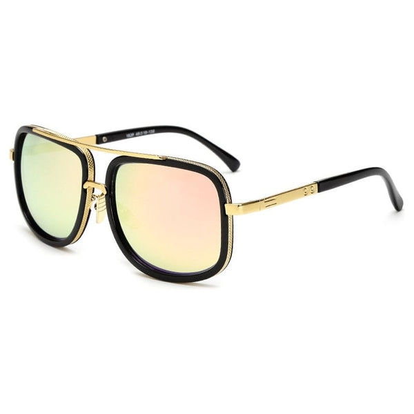 New Fashion Big Frame Men Colored Lens Retro High Quality Sunglasses 400 UV Protection