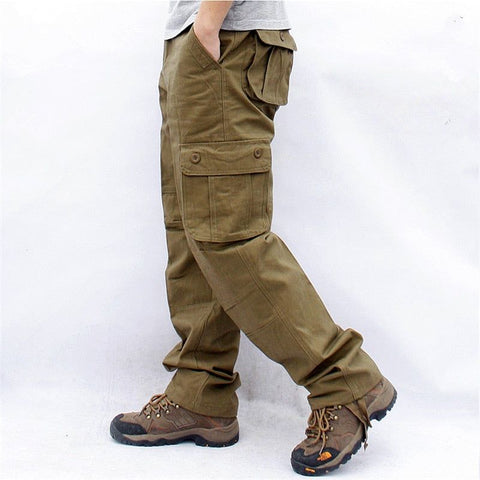 Pantalones cargo para hombre, informales, con varios bolsillos, militares, tácticos, de trabajo