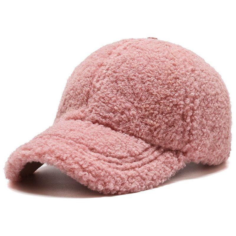 FS Trendy Streetwear Solid Windproof Wool Teddy Winter Baseball Hats For Men Warm White Lambswool - Frimunt Clothing Co.