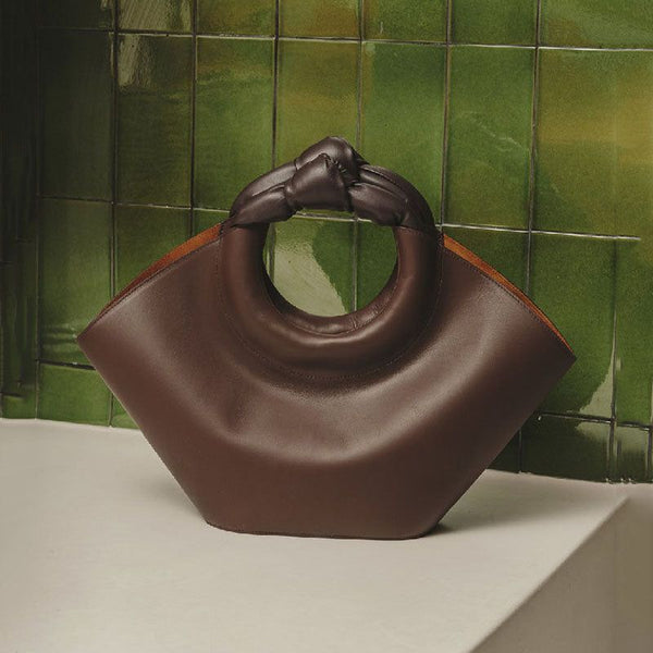 Women's Solid Color Handbag Eco Leather Big Tote Large Capacity Dark Brown Black - Frimunt Clothing Co.