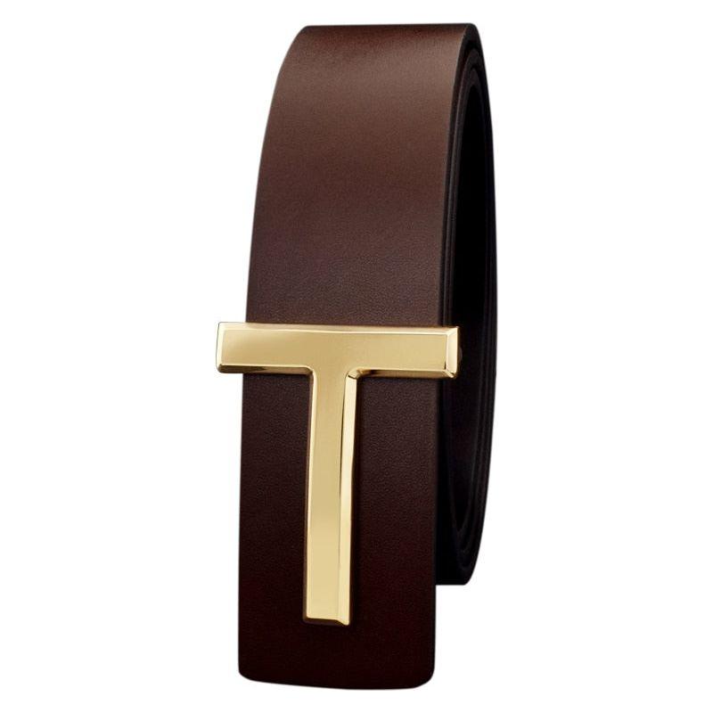 New Men's Belt High Quality Fashion Designer Belts Letter Buckle Genuine Leather - Frimunt Clothing Co.