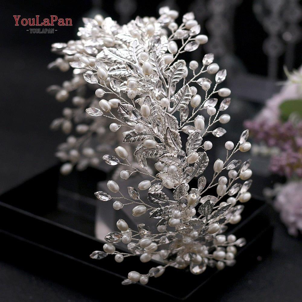 Luxurious Rhinestone Headband Silver Hair Accessories Bling Bride Tiaras - Frimunt Clothing Co.