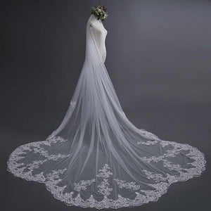 High Quality Cathedral Lace Bridal Veils 1Tier With Comb