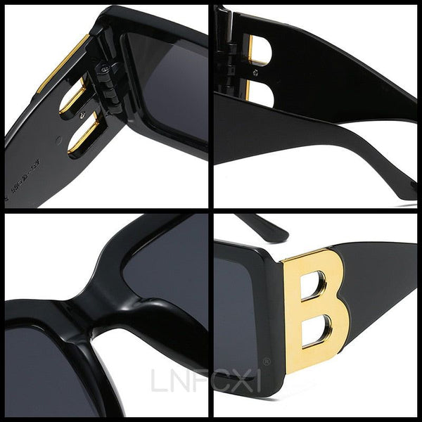 Trendy Colors Retro Large Squared Women's Sunglasses UV400 Protection