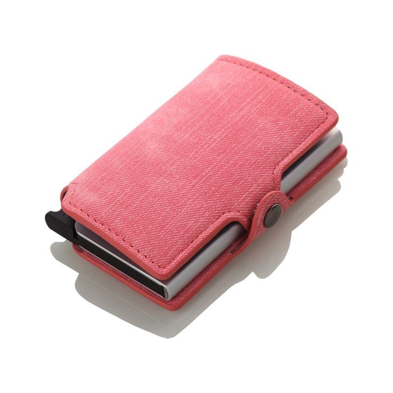 RFID Business Credit Card Holder Multifunction Automatic Aluminum Alloy Leather Cards Case Mini Wallet - Frimunt Clothing Co.