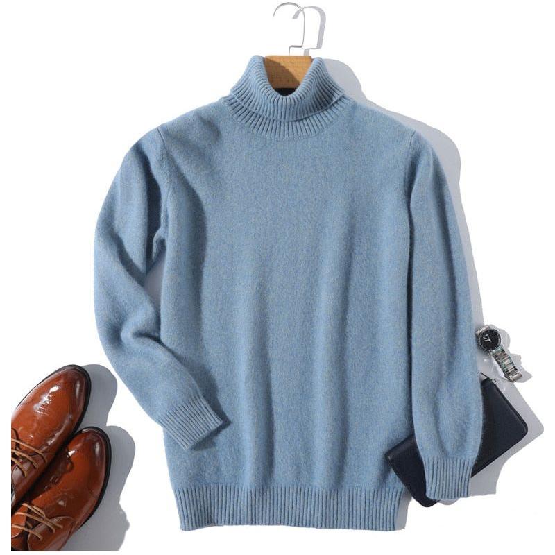 Super Warm 100% Cashmere Turtleneck Sweater Men Clothes 2022 Autumn Winter Knitted Pullover - Frimunt Clothing Co.
