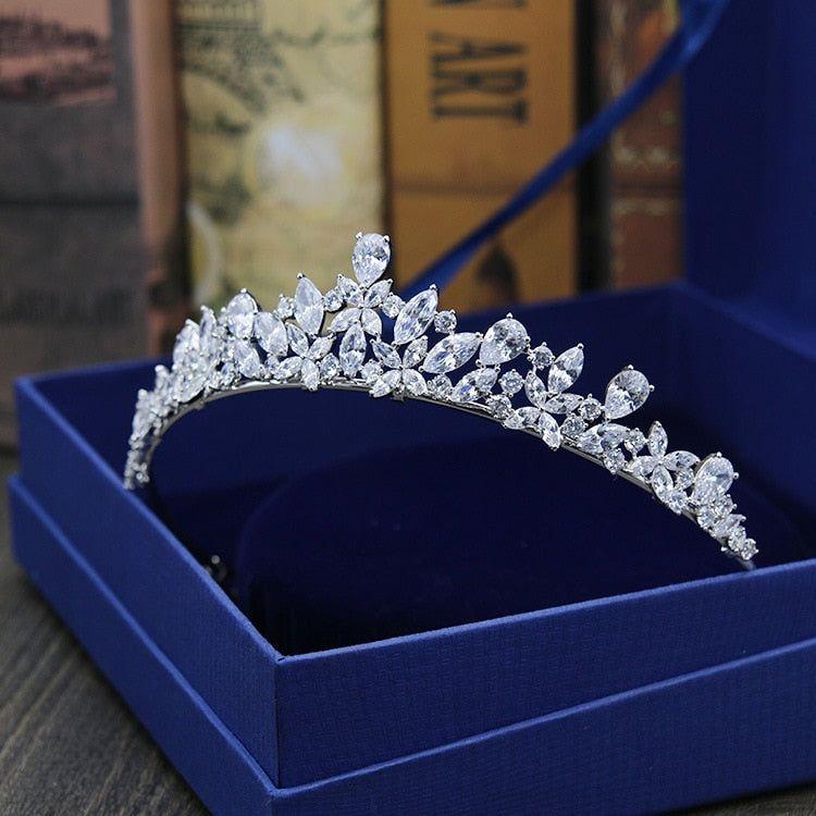 Gorgeous Cubic Zircon Wedding Tiara Headband Queen Princess Pageant Crown Bridal Jewelry - Frimunt Clothing Co.