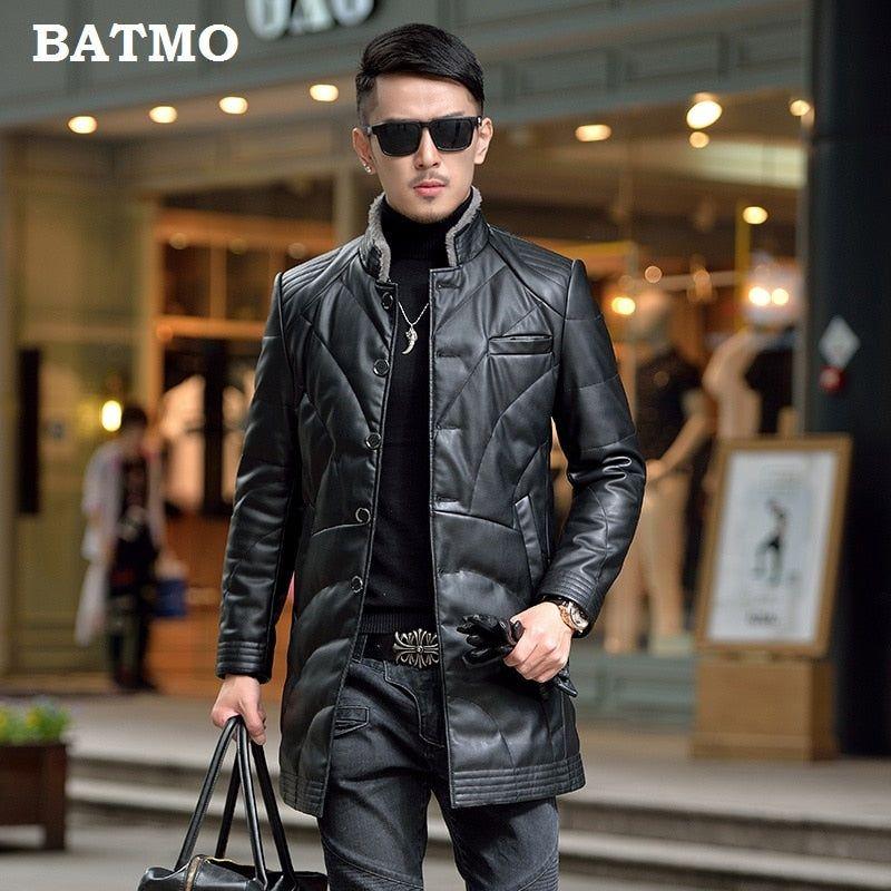 New Fall Winter High Quality Warm 90% White Duck Down Faux Leather Men's Jacket Coat - Frimunt Clothing Co.