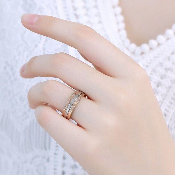 Fashion Rotatable Ring Rose Gold Color Monthly Calendar Jewelry With Single Cystal Stainless Steel Ring For Women R18133 - Frimunt Clothing Co.