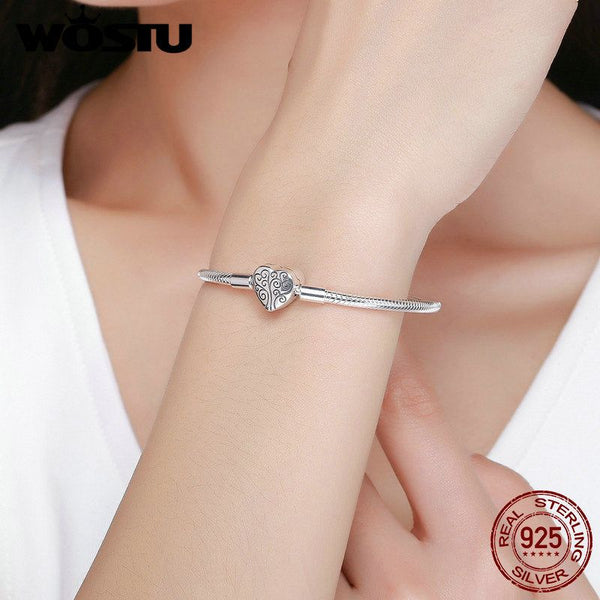 Genuine 925 Sterling Silver Tree of Life Charm Women Bracelet