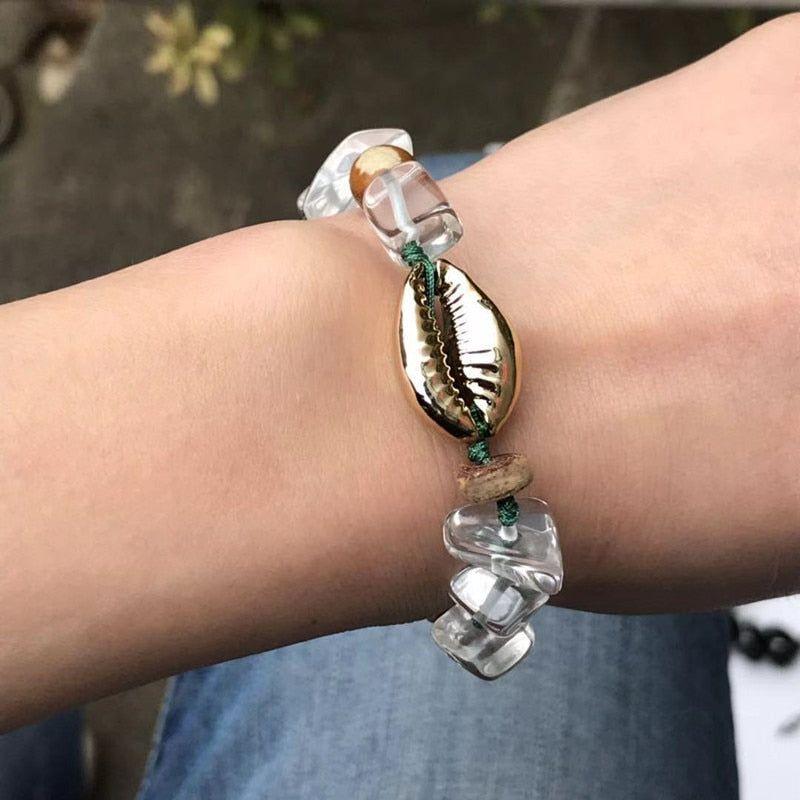 Natural Cowrie Shell Adjustable Bracelet  For Women Summer Accessories - Frimunt Clothing Co.