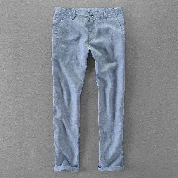 100% Pure Linen High Quality Casual Men Pants - Frimunt Clothing Co.