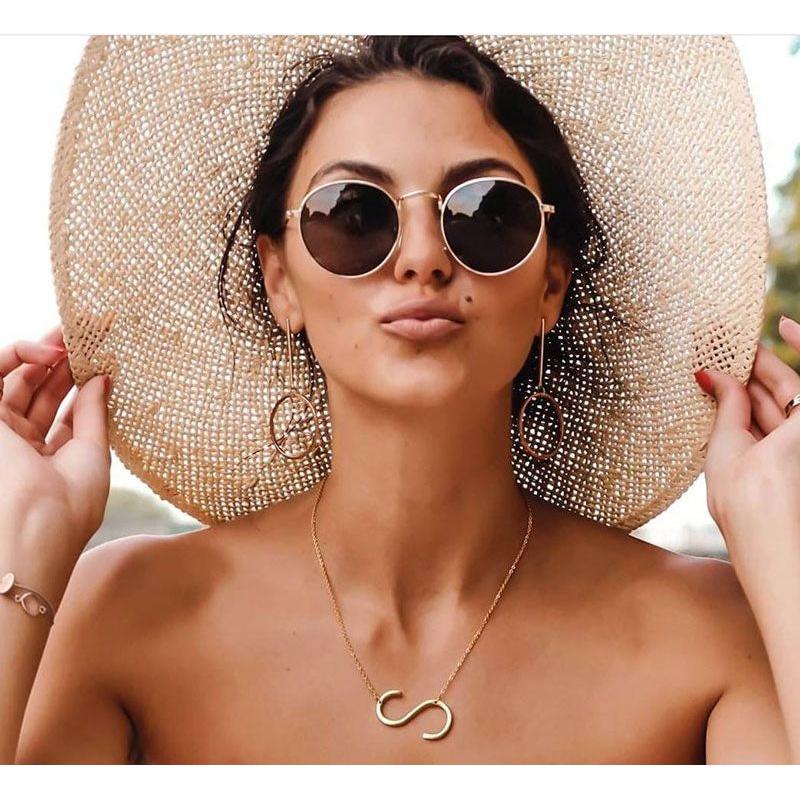 Large Initial Necklace 100% Stainless Steel Jewelry Big Letter A-Z Gold - Frimunt Clothing Co.