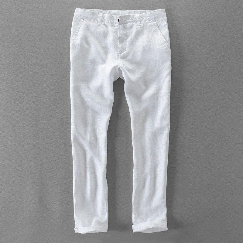 100% Pure Linen High Quality Casual Men Pants - Frimunt Clothing Co.