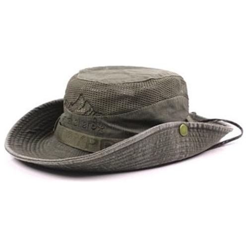 Adult Men's Summer Mesh Breathable Retro 100% Cotton Panama Hat Jungle Fishing Beach - Frimunt Clothing Co.
