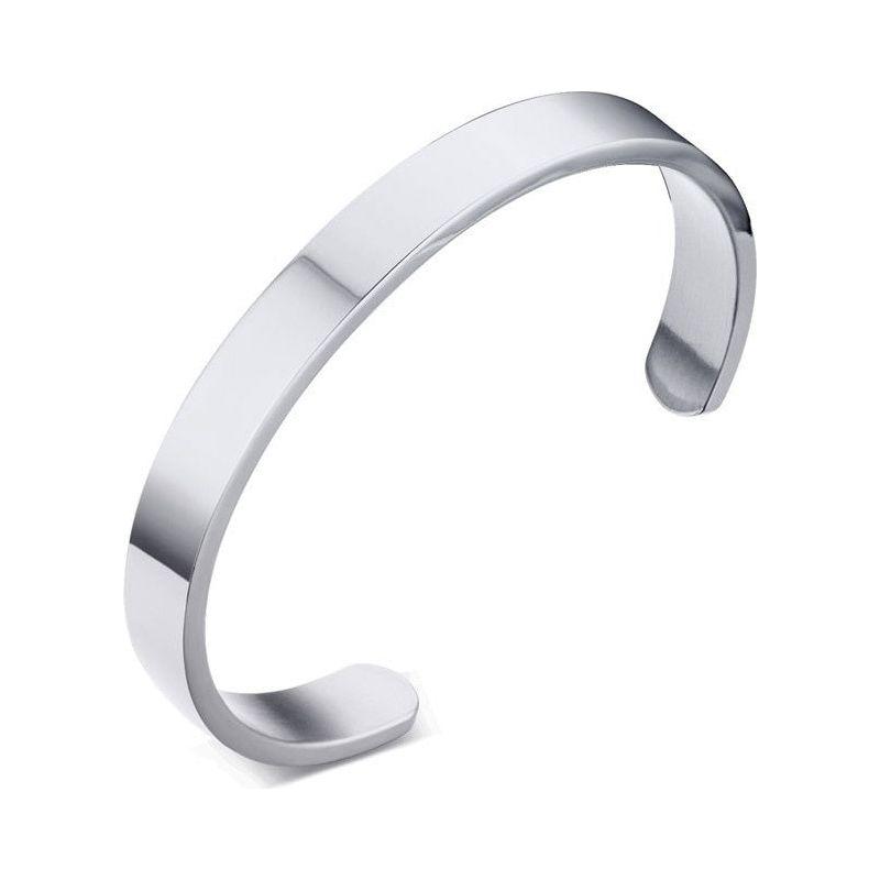 ZORCVENS Women 8mm Width Surface Cuff Bracelet Stainless Steel Bracelet Silver/Gold/Black/Rose Gold Colors - Frimunt Clothing Co.