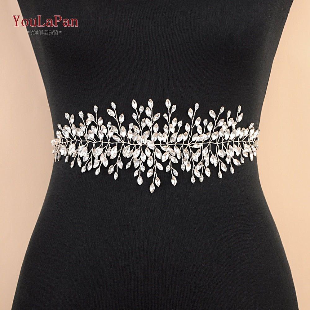 Wedding Dress Belt With Rhinestones Belt Bridal Sash Belt Silver - Frimunt Clothing Co.