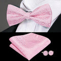 Hi-Tie Classic Black Bow Ties for Men 100% Silk Butterfly Pre-Tied Bow Tie Pocket Square Handkerchief - Frimunt Clothing Co.