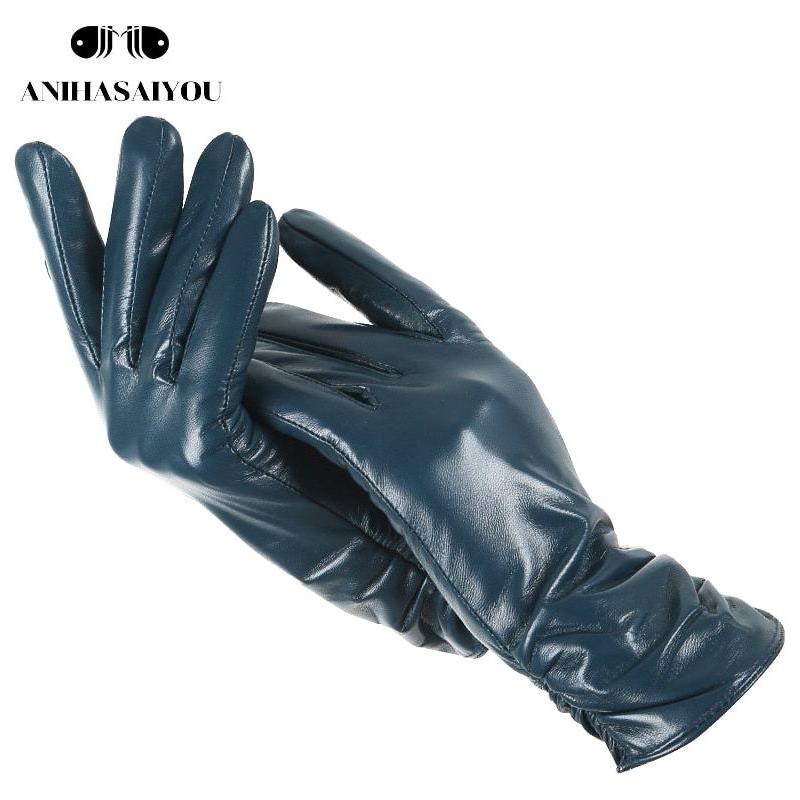 Classic Pleated Women's Genuine Leather Gloves Many Colors Real Sheepskin Leather Winter Gloves-2081 - Frimunt Clothing Co.
