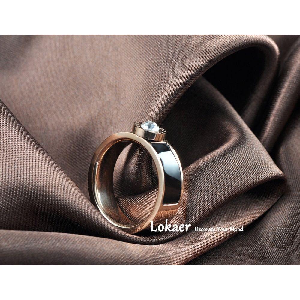 Classic Stainless Steel Fine Brand Jewelry Acrylic & Shell Roman Alphabet Rings  R17033 - Frimunt Clothing Co.