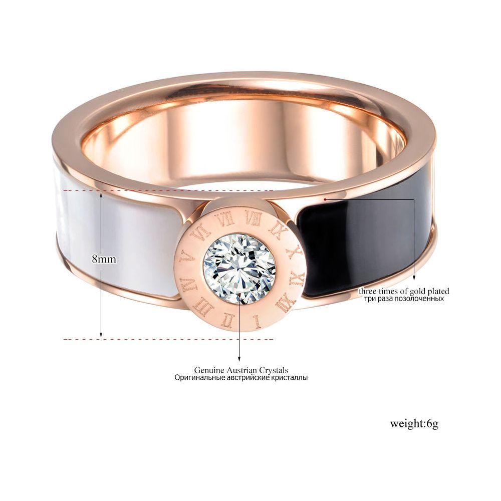 Classic Stainless Steel Fine Brand Jewelry Acrylic & Shell Roman Alphabet Rings  R17033 - Frimunt Clothing Co.