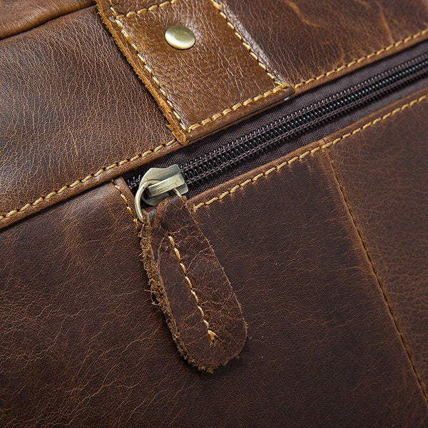 WESTAL Men's Briefcase Leather Laptop Bag Genuine Leather 8002