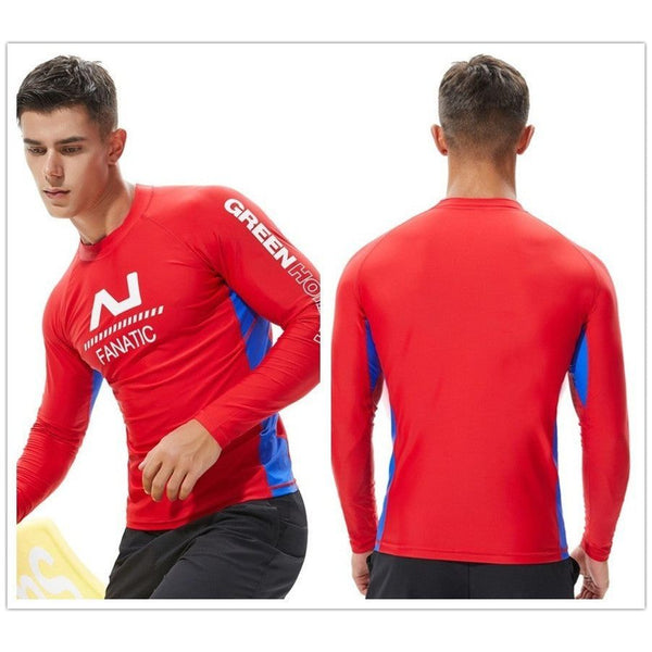 Men Long Sleeve Rash Guard Quick Dry Sun Protection UV 50+ Swimwear Surf Diving Surfing - Frimunt Clothing Co.