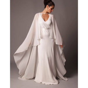 Chiffon Long Gauze Bridal Shawl Floor-Length Wedding Cape - Frimunt Clothing Co.