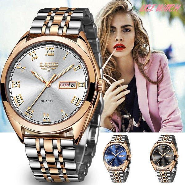 New Elegant Business Women Wristwatch Calendar Quartz Watch Luxury Fashion