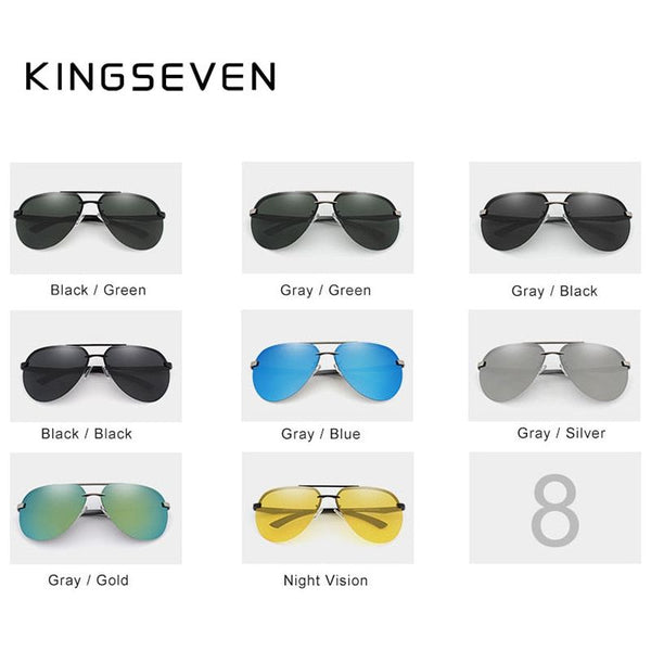 KINGSEVEN Aluminum Magnesium Polarized Rimless Lens Sunglasses For Men High Definition Eyewear