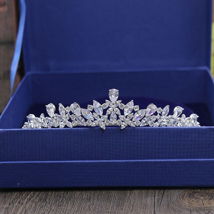 Gorgeous Cubic Zircon Wedding Tiara Headband Queen Princess Pageant Crown Bridal Jewelry - Frimunt Clothing Co.