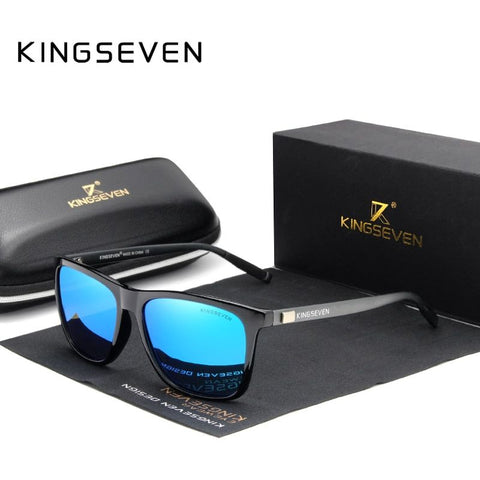 KINGSEVEN Brand Aluminum Frame Sunglasses Men Polarized Mirror Sunglasses (Unisex).