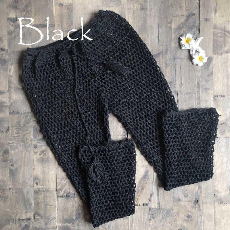 Ins Explosion Beach Handmade Crochet Hollow Out Bandage Elastic Waist Shell Pants Sunscreen Fishing Net Trouser - Frimunt Clothing Co.