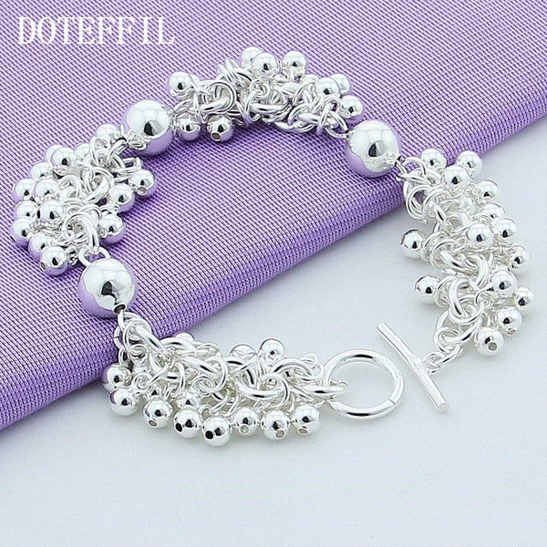 925 Sterling Silver Grapes Beads Charm Bracelets Jewelry For Fashion Women Valentine's Gift - Frimunt Clothing Co.