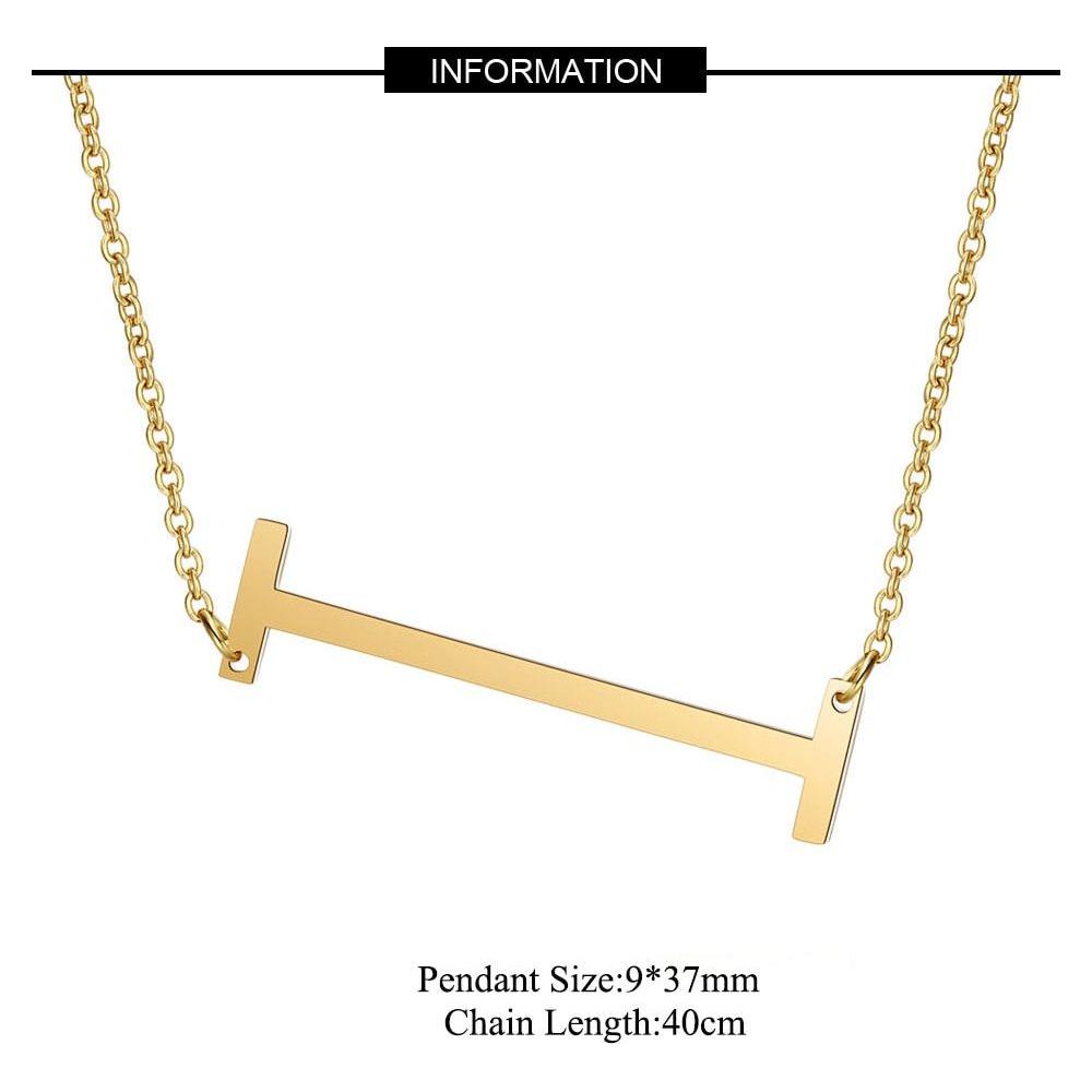Large Initial Necklace 100% Stainless Steel Jewelry Big Letter A-Z Gold - Frimunt Clothing Co.