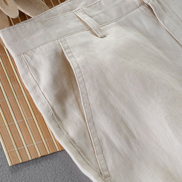 100% Pure Linen High Quality Casual Men Pants - Frimunt Clothing Co.