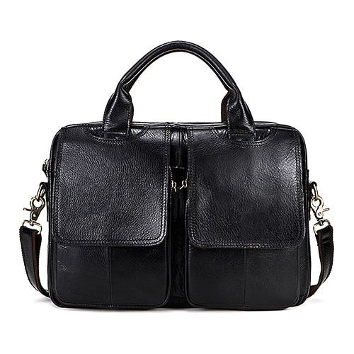 WESTAL Men's Briefcase Leather Laptop Bag Genuine Leather 8002 - Frimunt Clothing Co.