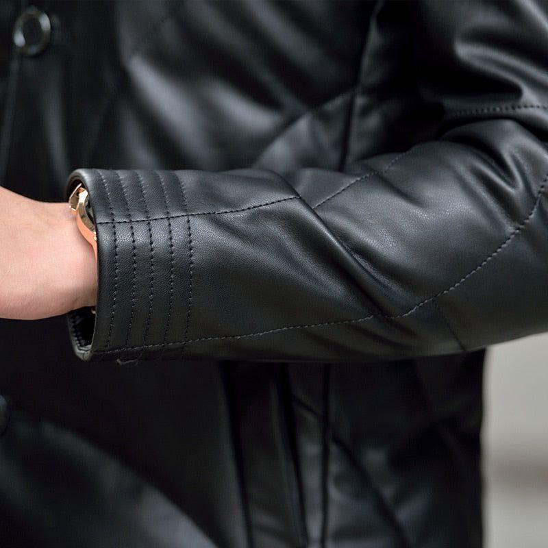 New Fall Winter High Quality Warm 90% White Duck Down Faux Leather Men's Jacket Coat - Frimunt Clothing Co.