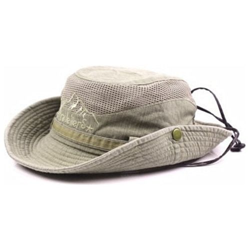 Adult Men's Summer Mesh Breathable Retro 100% Cotton Panama Hat Jungle Fishing Beach