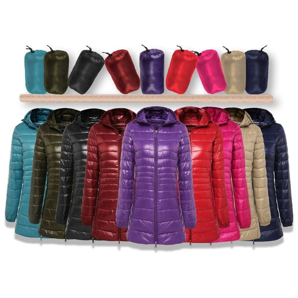 Women's Long Down Winter Ultra Light Jacket With Hood Down Coat 7XL 8XL Plus Sizes