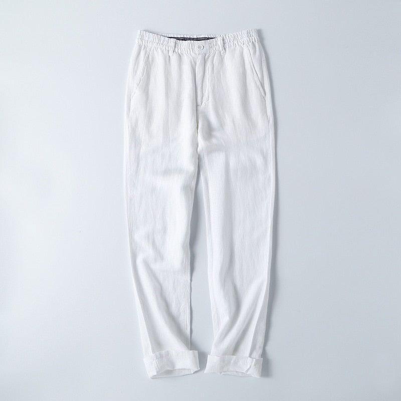 Plus Size M-5XL Summer Linen Casual Elastic Waist Men's Pants Breathable Thin - Frimunt Clothing Co.