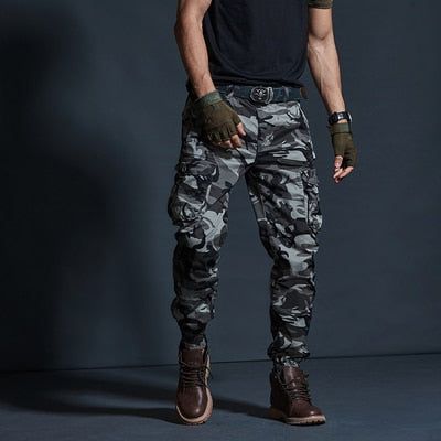 High Quality Khaki Casual Pants Men Military Tactical Joggers Camouflage Cargo Pants Multi-Pocket Army Trousers - Frimunt Clothing Co.