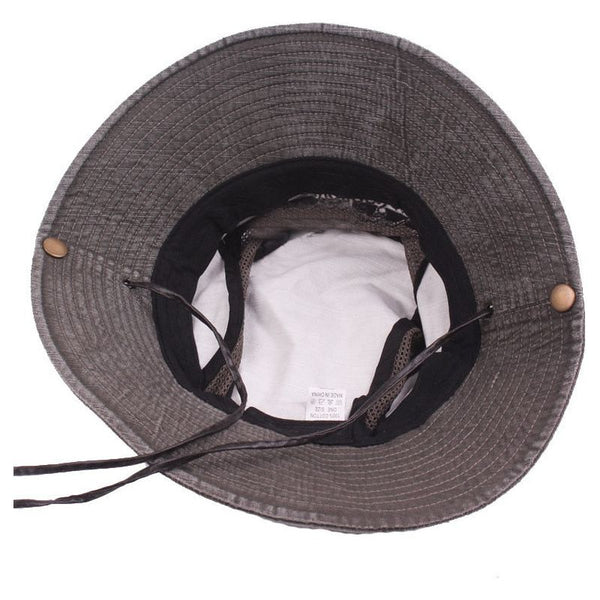 Adult Men's Summer Mesh Breathable Retro 100% Cotton Panama Hat Jungle Fishing Beach