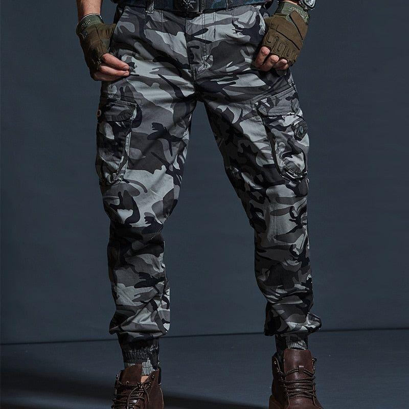 High Quality Khaki Casual Pants Men Military Tactical Joggers Camouflage Cargo Pants Multi-Pocket Army Trousers - Frimunt Clothing Co.