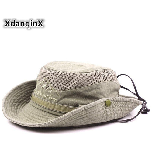 Adult Men's Summer Mesh Breathable Retro 100% Cotton Panama Hat Jungle Fishing Beach - Frimunt Clothing Co.