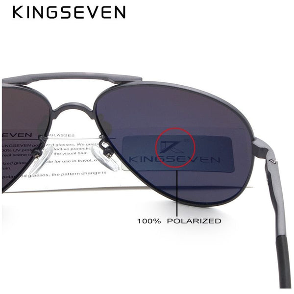 KINGSEVEN Brand Men's Driving Polarized Sunglasses Aluminum Frame With Accessories