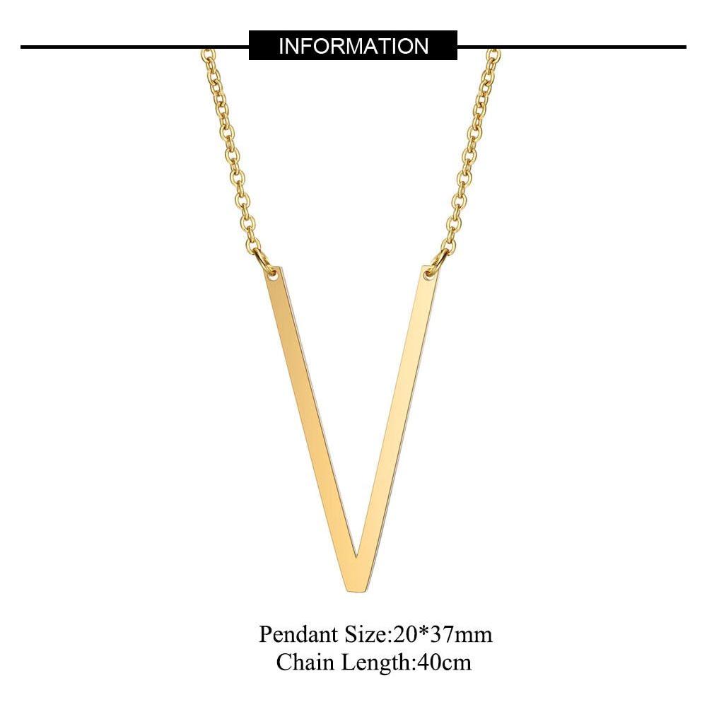 Large Initial Necklace 100% Stainless Steel Jewelry Big Letter A-Z Gold - Frimunt Clothing Co.