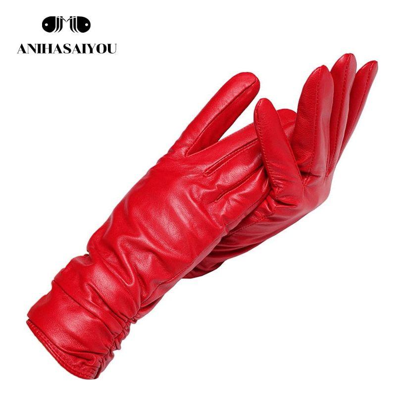 New Fashion Leather Gloves Short Style For Women Wrist Adjustable Winter Warm Gloves, Touchscreen Gloves - Frimunt Clothing Co.