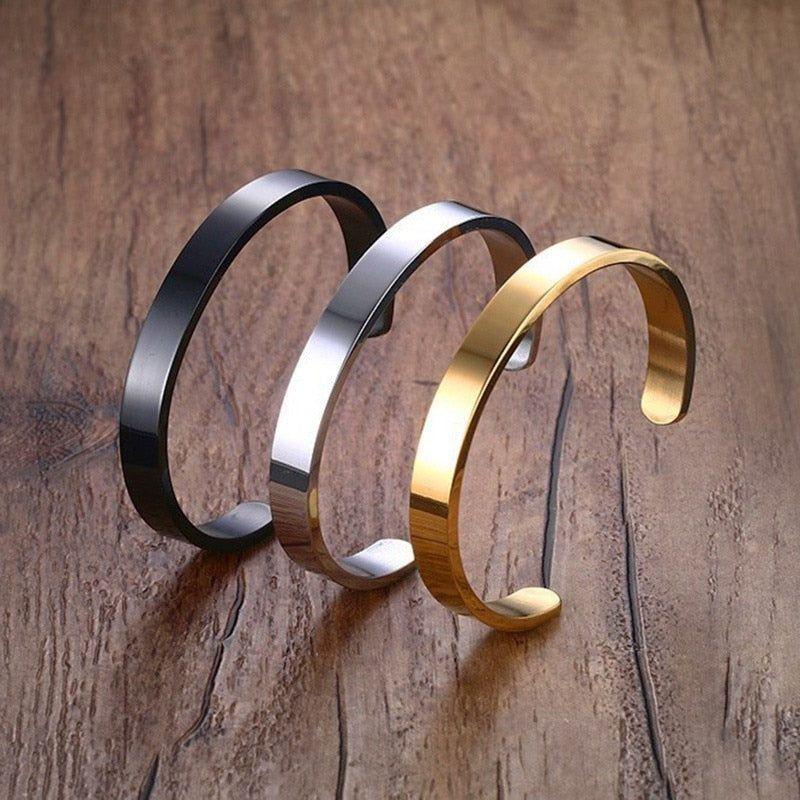 ZORCVENS Unisex Bracelet Cuff Stainless Steel Silver/Gold/Black/Rose Gold - Frimunt Clothing Co.