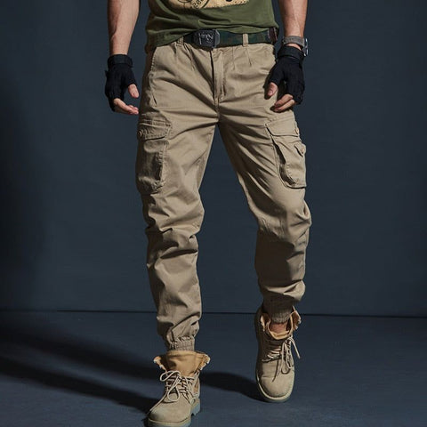 Pantalones casuales de color caqui de alta calidad para hombres, pantalones militares tácticos, pantalones cargo de camuflaje.